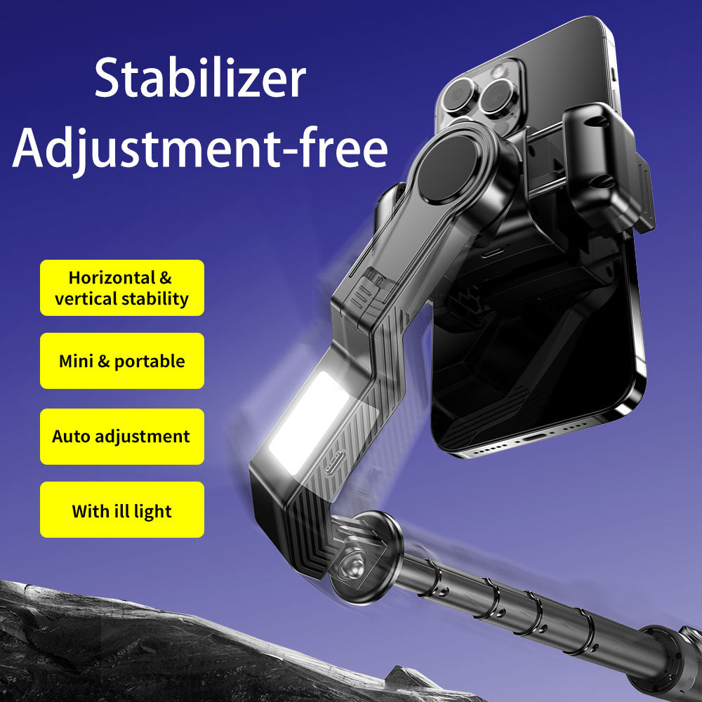 Q31 Smartphone Stabilizer with Light, Bluetooth Remote Control, and Tripod Function