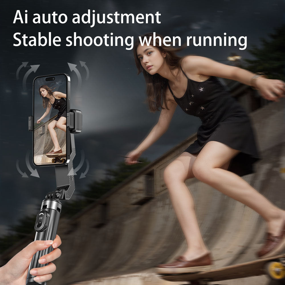 Q31 Smartphone Stabilizer with Light, Bluetooth Remote Control, and Tripod Function