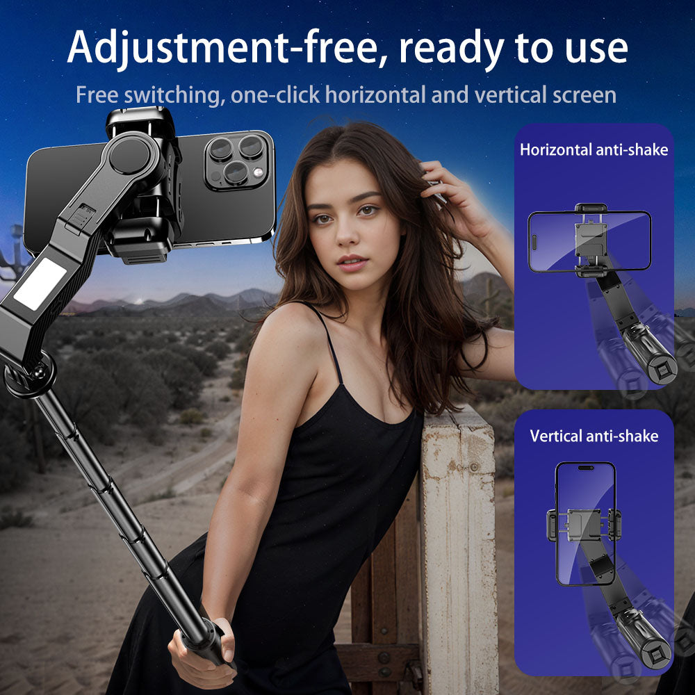 Q31 Smartphone Stabilizer with Light, Bluetooth Remote Control, and Tripod Function