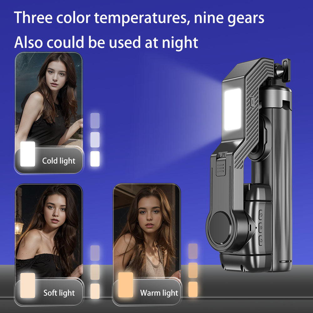 Q31 Smartphone Stabilizer with Light, Bluetooth Remote Control, and Tripod Function