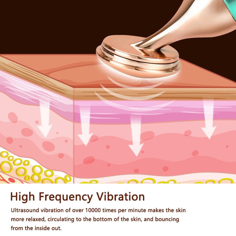 3-in-1 Ultrasonic Vibrating Face and Neck Massager with High-Frequency Vibration, Deep Cleansing, Nourishing Care and Lifting Effect