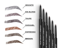 CTR Powder Finish Mechanical Eyebrow Pencil CTR x Kuchma Natali shade Caramel swatch ultra-fine tip hair-like strokes warm tone — CTR Professional

