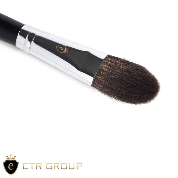 CTR GROUP W0667 Cheekbone Correction Brush – full view, natural squirrel hair, chrome ferrule, black handle, Lux Premium set