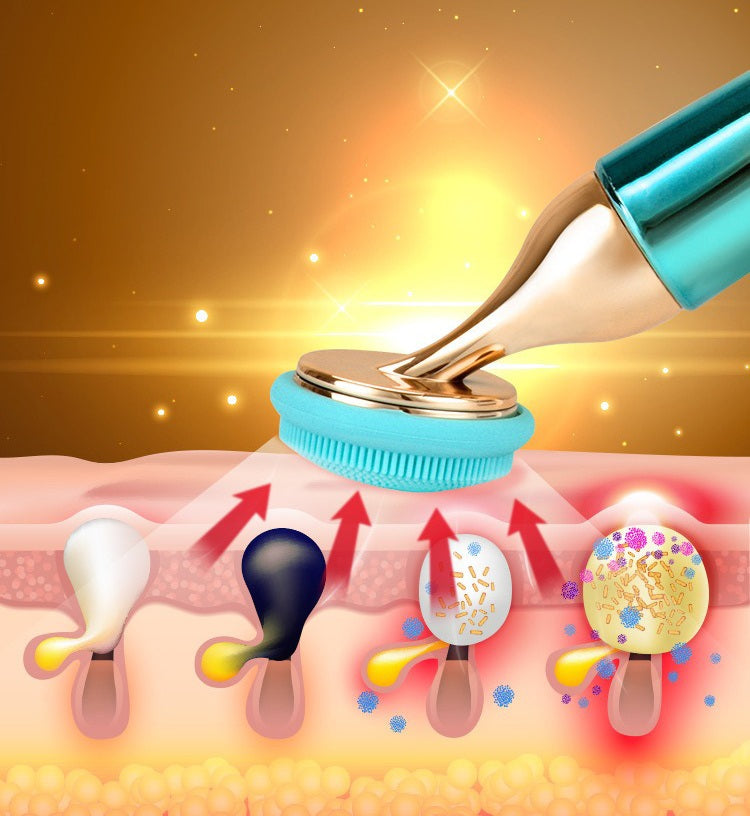 3-in-1 Ultrasonic Vibrating Face and Neck Massager with High-Frequency Vibration, Deep Cleansing, Nourishing Care and Lifting Effect