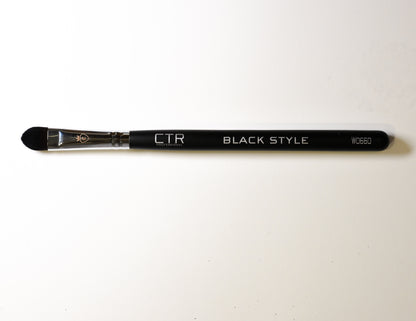 CTR W0660 small concealer cream shadow brush Black Style full view horizontal white background dense synthetic rounded tip — CTR Professional
