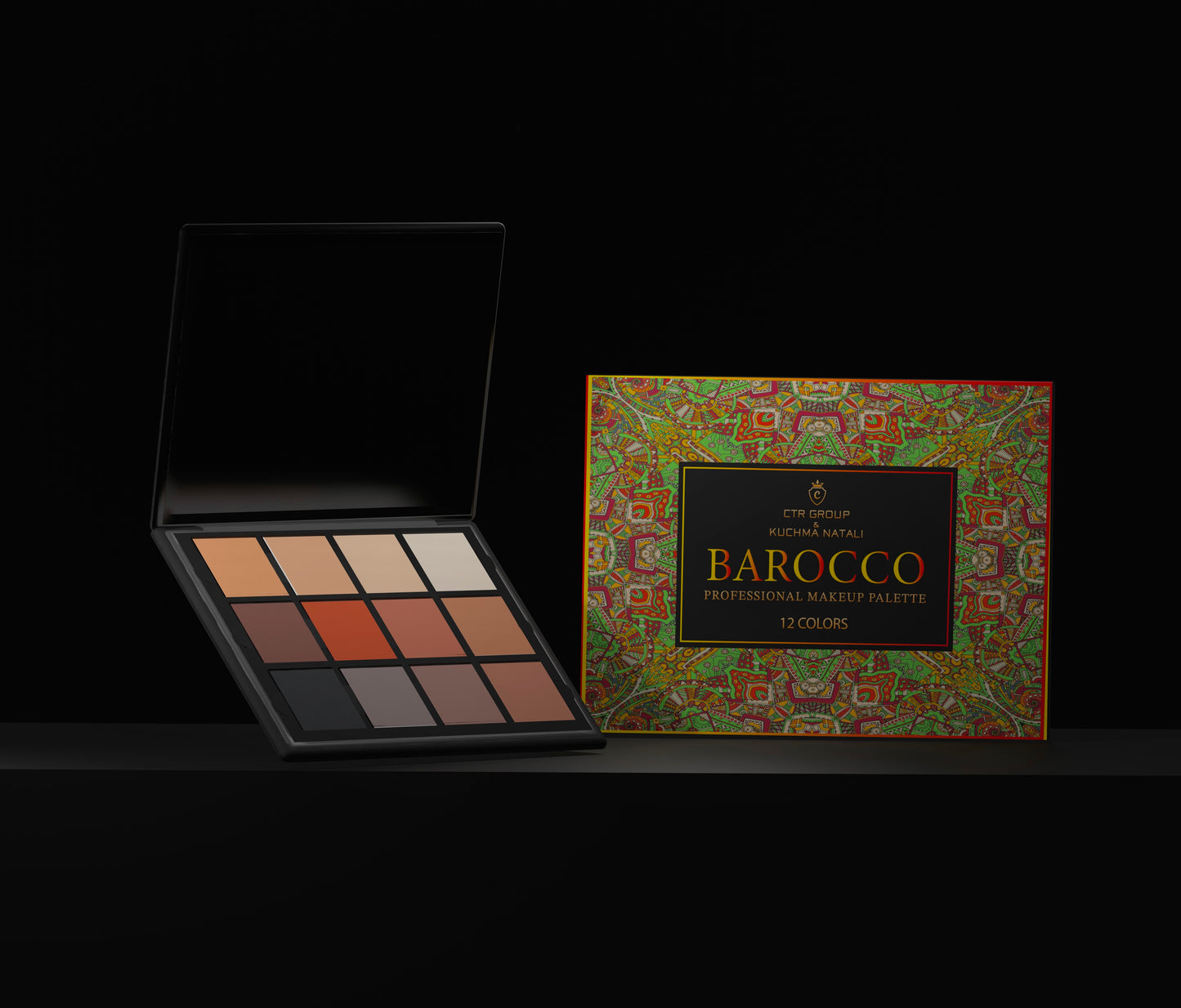Neutral Matte Eyeshadow Palette for Monochromatic Looks - Barocco