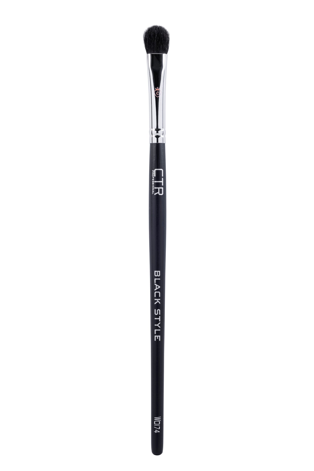 One makeup brush with black bristles and handle, silver ferrule, and CTR PROFESSIONAL BLACK STYLE W0174 printed on it.