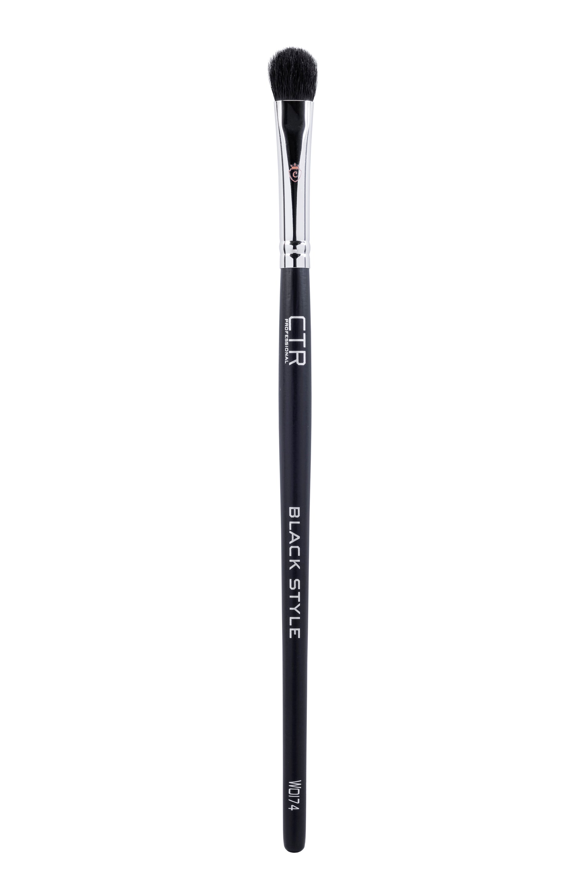 One makeup brush with black bristles and handle, silver ferrule, and CTR PROFESSIONAL BLACK STYLE W0174 printed on it.