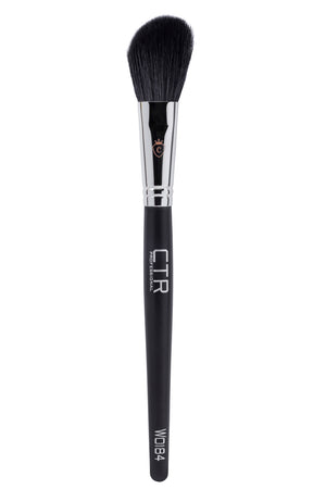 CTR W0184 vinklet rouge- og konturbørste, Black Style, helt billede på hvid baggrund, polarrævehår, affaset vinklet spids — CTR Professional