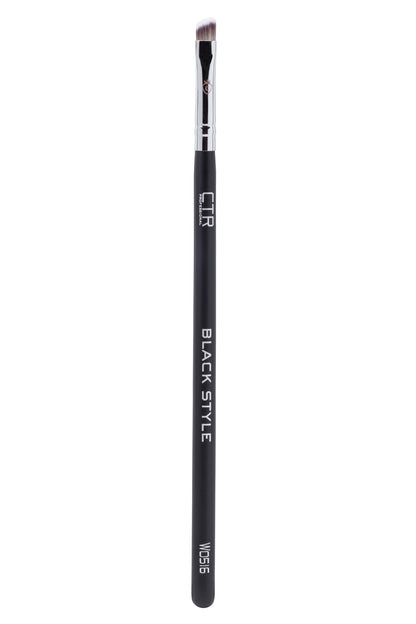 One black makeup brush with a silver ferrule and angled bristles, labeled CTR Professional BLACK STYLE W0516.