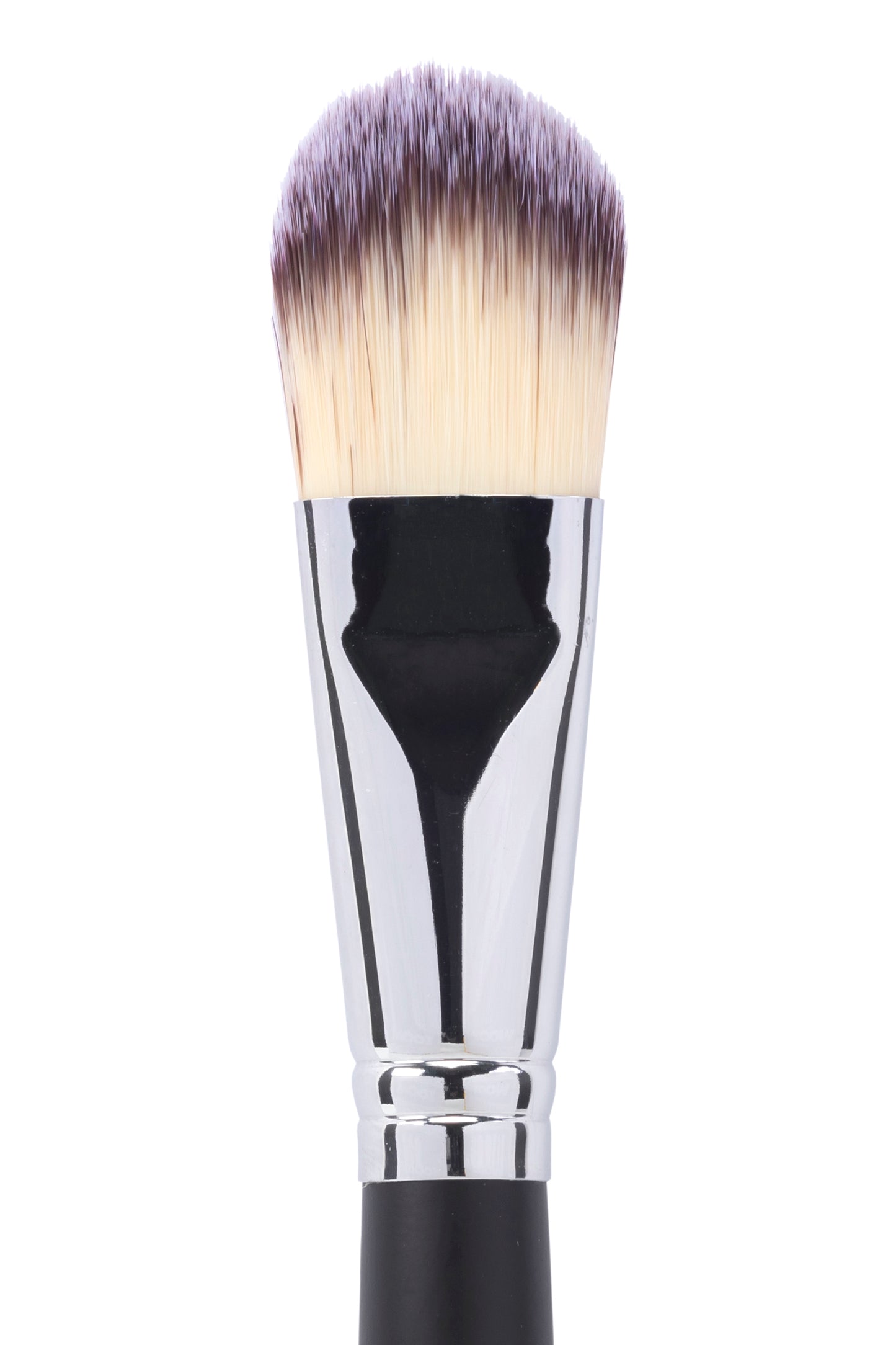 Professional Foundation Brush W0596, Synthetic Bristles, Metal Ferrule, Aged Wooden Handle