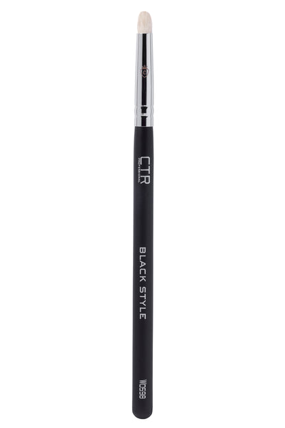 One CTR PROFESSIONAL BLACK STYLE makeup brush with a black handle, silver ferrule, and white bristles.