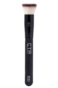 CTR W0611 full-coverage foundation brush Black Style full view white background laser-treated synthetic — CTR Professional
