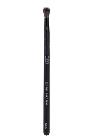 CTR W0635 precisie concealer en crème oogschaduwkwast Dark Sharm, volledig zichtbaar op witte achtergrond, taprerende 13mm punt, natuurlijke haren, zilver-chroom bevestigingsmouw — CTR Professional
