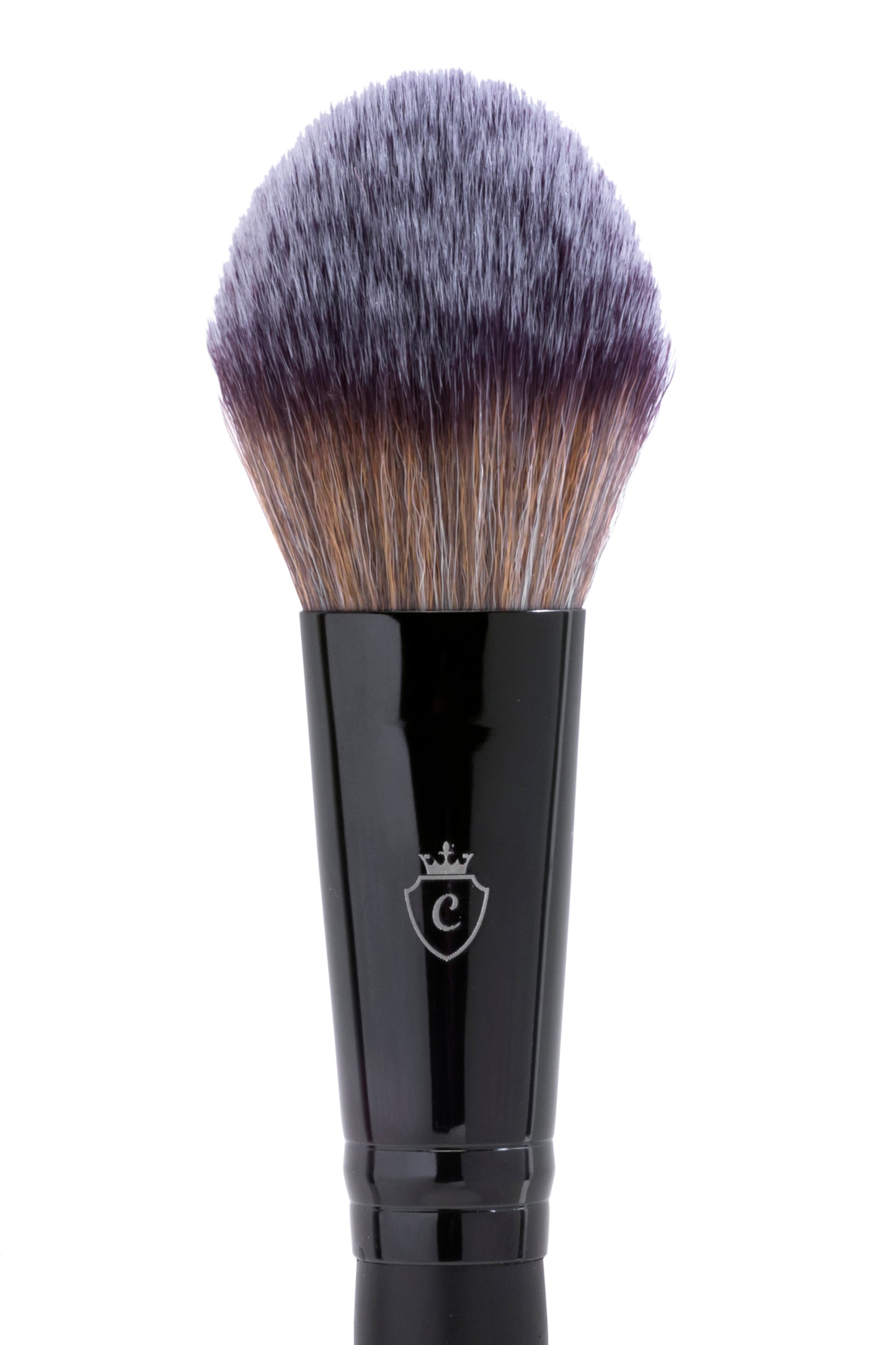 Professional Brush W0647 for Powder, Blush, Correction, Petal-Shaped Synthetic Taklon Bristles, Aged Wooden Handle