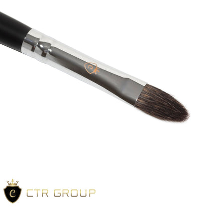 Single makeup brush with a black handle, silver ferrule, and dark bristles. A CTR GROUP logo is printed on the ferrule.