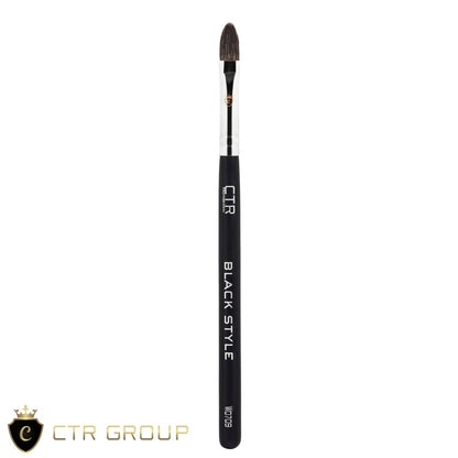 Single makeup brush with black handle and silver ferrule, printed with CTR PROFESSIONAL BLACK STYLE W0709.