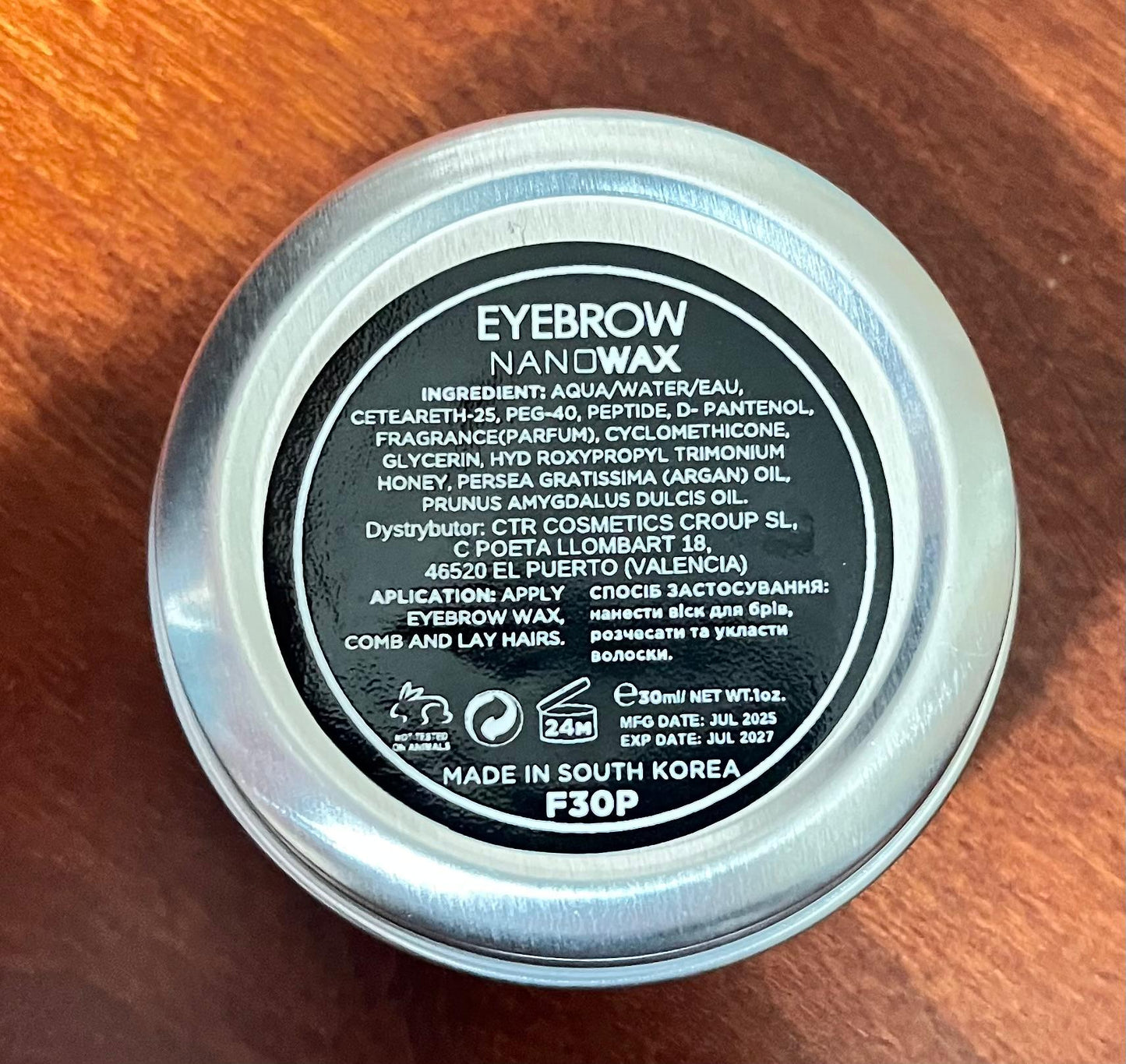 Brow Fixing Wax CTR F5 South Korea CTR