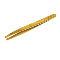 Rounded Tip Eyebrow Tweezers for Sensitive Skin – Gold-Plated