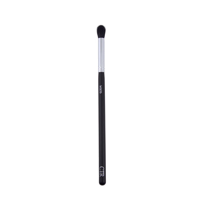 Single makeup brush with black handle, silver metal ferrule, and dark bristles. Printed with CTR and W0176.