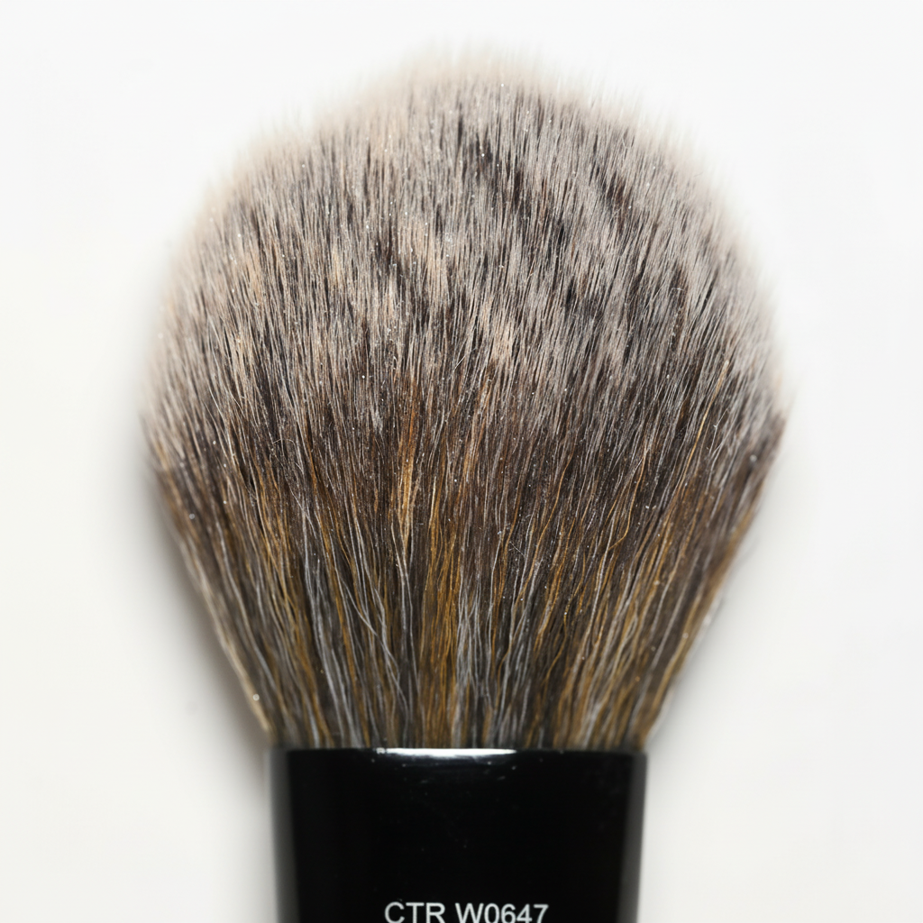 CTR GROUP W0647 Petal Complexion Brush handle and ferrule detail